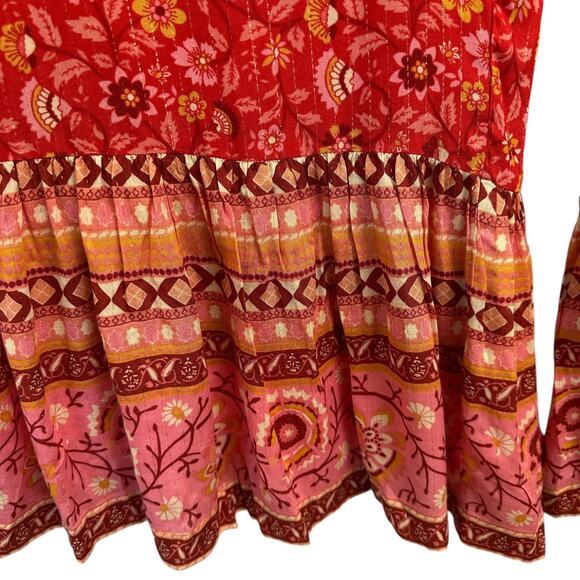 NWT Spell Dahlia Jumpsuit Wide Leg Red Floral Boho Festival Retro embroidered - Picture 9 of 16